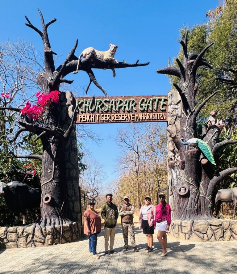 Safari Lab guests at Khursapar safari gate in Pench
